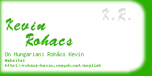 kevin rohacs business card